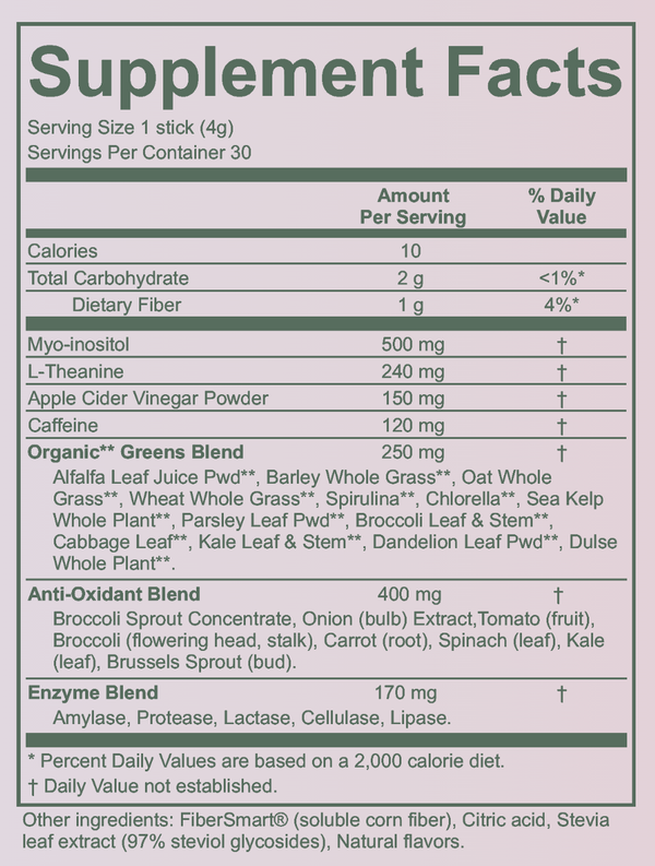DAILY GREENS Nutrition Facts