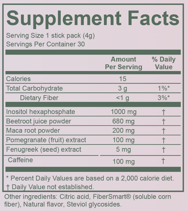 DAILY DRIVE Nutrition Facts