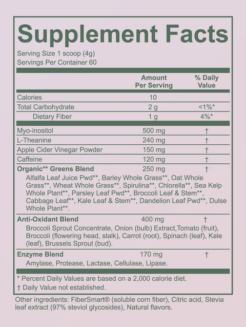 Caffeinated Daily Greens - Peach Limeade - 60 Servings